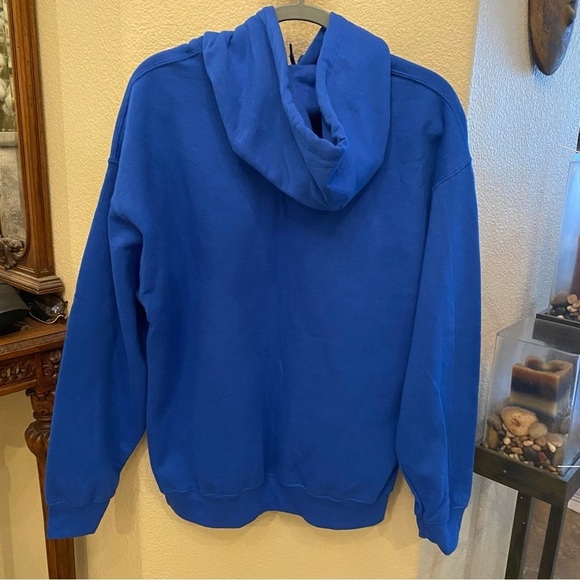 NWT~BOEING 747 Graphic Blue Fleece Lined Hoodie Sweatshirt Size Large-Unisex - Picture 3 of 7